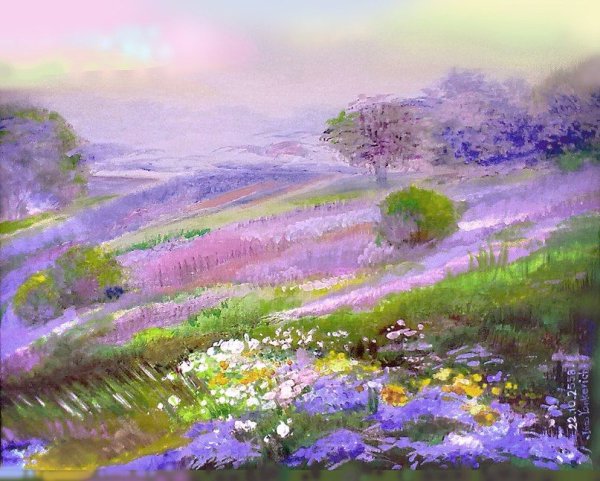 Пейзаж пастелью