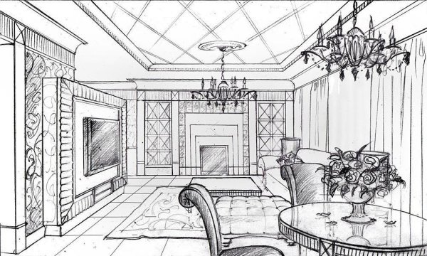 Раскраска интерьер комнаты