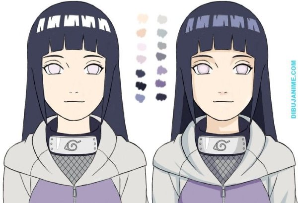 Хината Хьюга нарисовать поэтапно