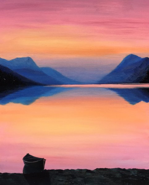 Пейзаж с отражением в воде