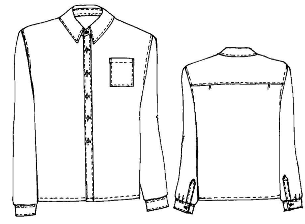 Эскиз мужской сорочки