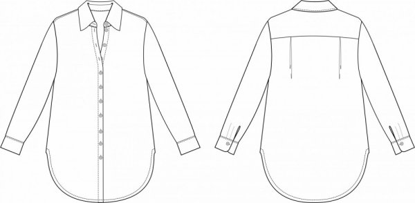 Выкройка рубашки с супатной застежкой