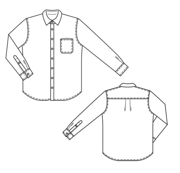 Макет мужской рубашки