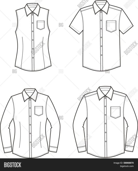 Схемы рисования женской рубашки