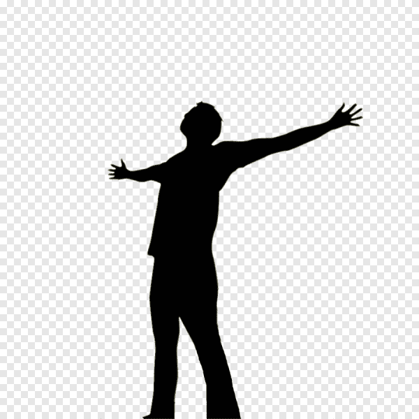 Силуэт молодого человека