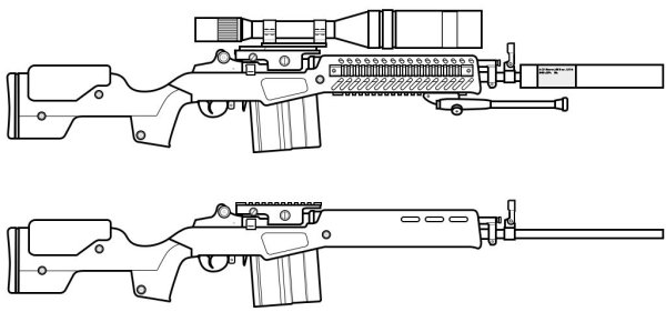 Снайперская винтовка АВМ чертёж