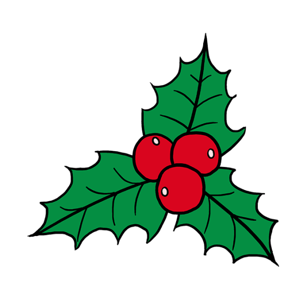 Новогодние листики с ягодами