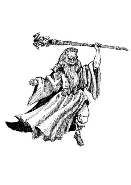 Колдун рисунок карандашом