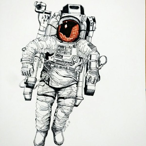 Тату скафандр Космонавта