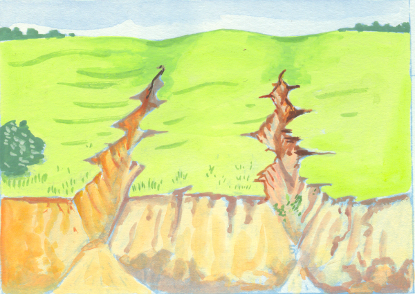 Лёгкий рисунок оврага