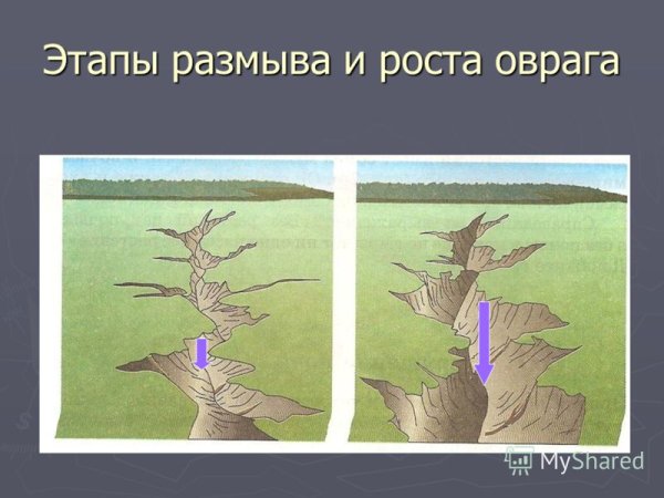 Этапы формирования оврага