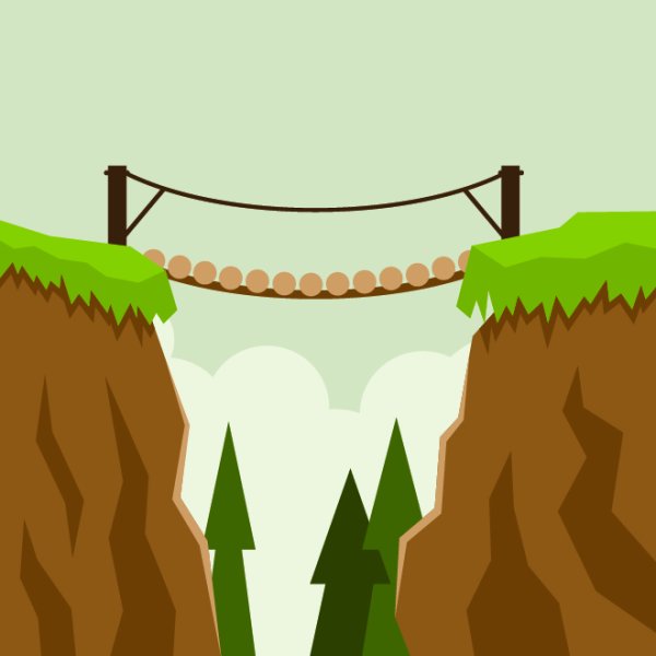 Подвесной мост вектор