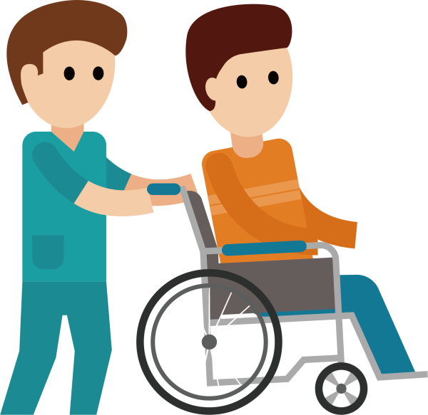 Человечек на инвалидной коляске