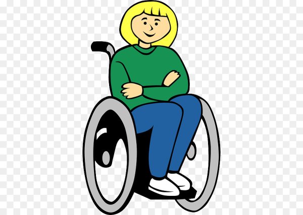 Инвалид на коляске на прозрачном фоне