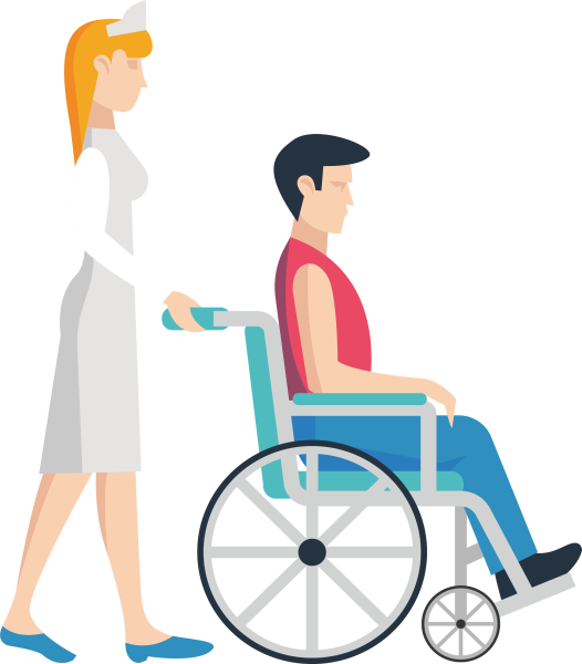 Человечек на инвалидной коляске