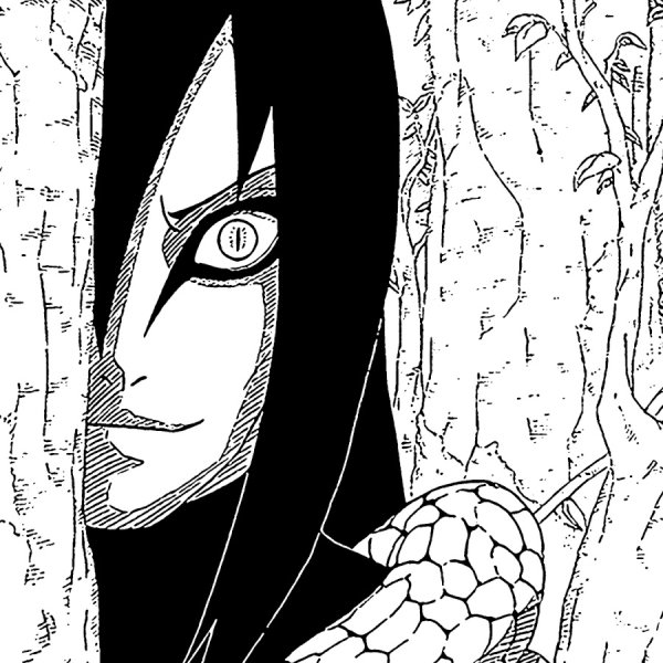 Орочимару из Наруто черно белый