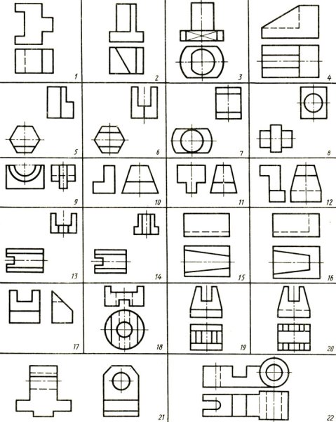 Задачи по черчению на построение третьего вида