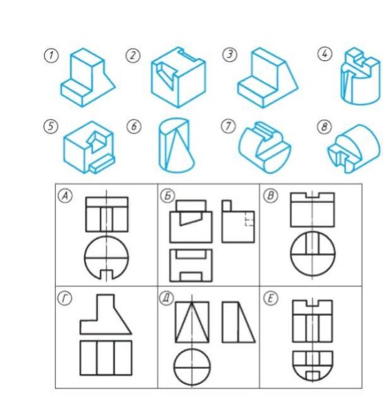 Задания по черчению по теме проецирование на 3 плоскости проекций