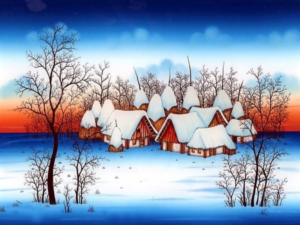 Mile Davidovic художник зима