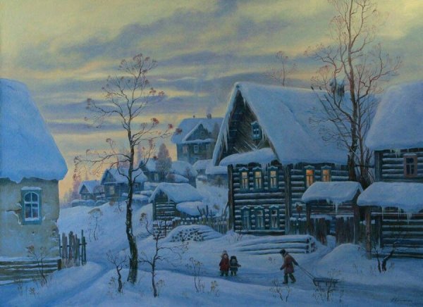 Художник Артур Костылев картины зима
