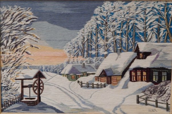 Деревня зимой картины