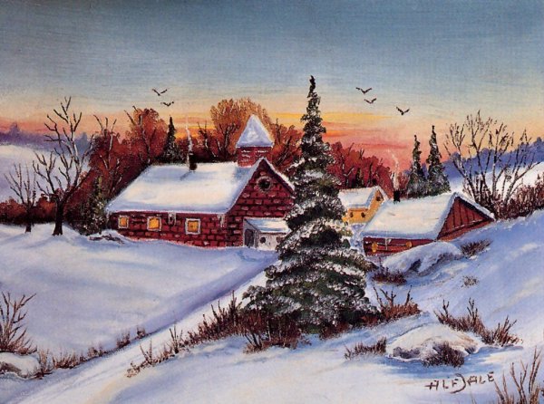 Зимний деревенский пейзаж