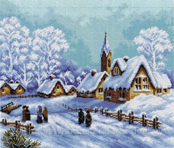 Зимний пейзаж с домиком