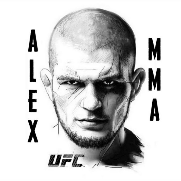 Портрет Хабиба Нурмагомедова карандашом