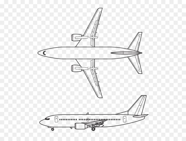 Силуэт Боинг 737 спереди