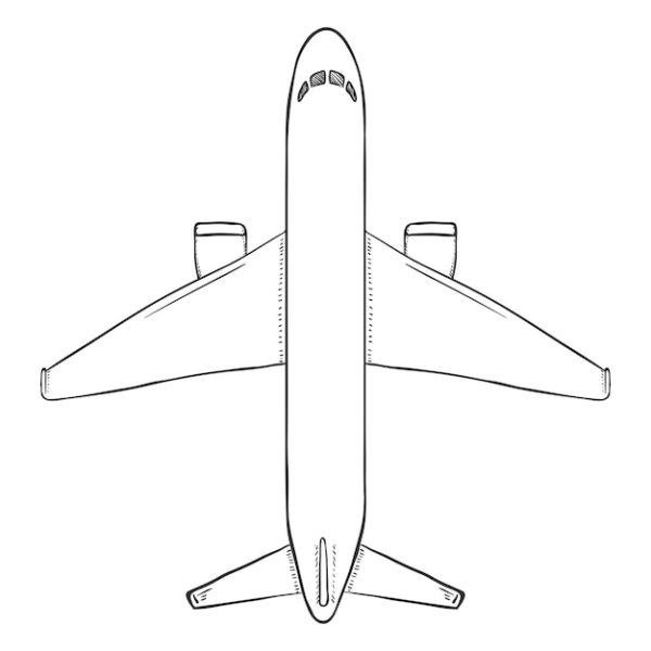 Схематичный самолет сбоку