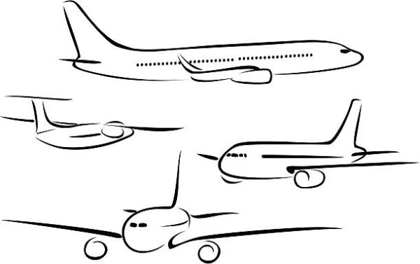 Контур пассажирского самолета
