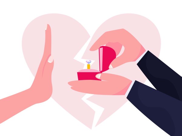 Зарисовка предложение руки и сердца