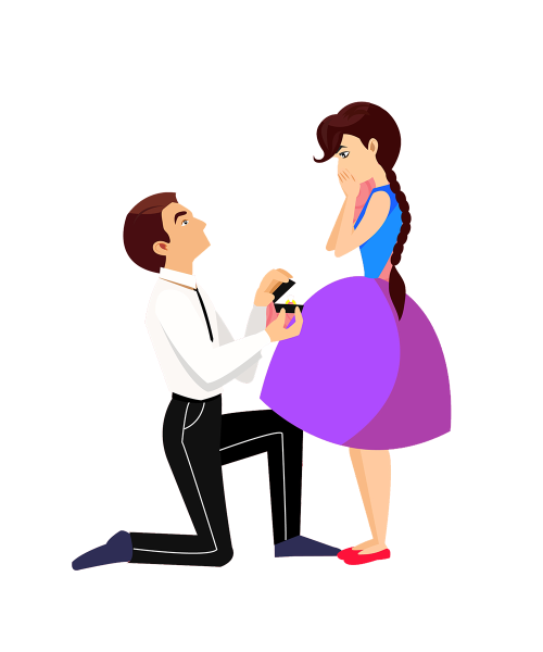 Предложение руки и сердца вектор