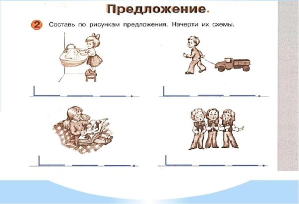 Составление предложений по схемам