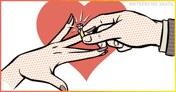 Предложение руки и сердца нарисованные