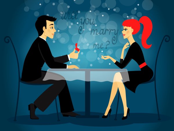 Предложение руки и сердца рисунок