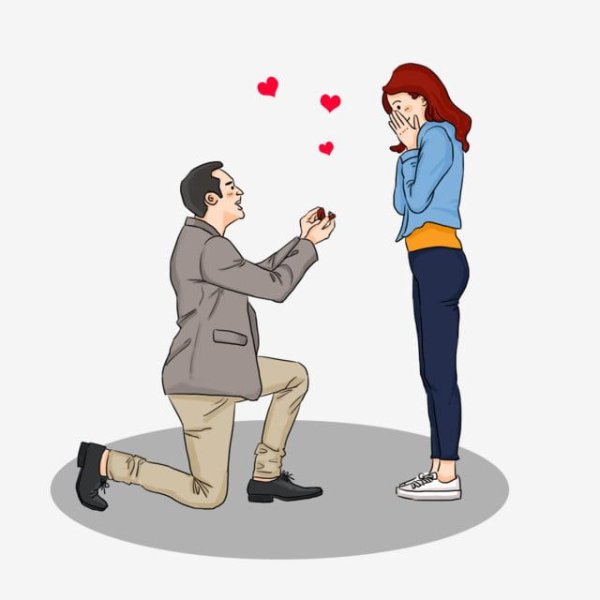 Парень делает предложение иллюстрация
