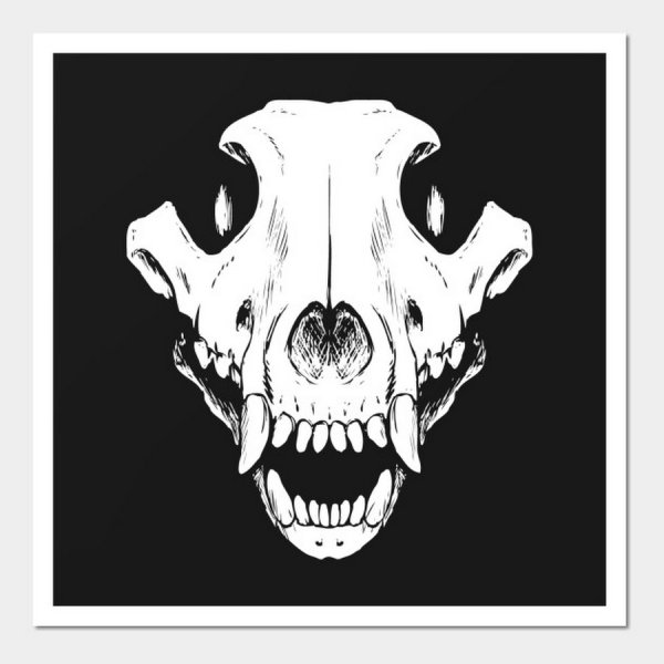 Череп собаки тату