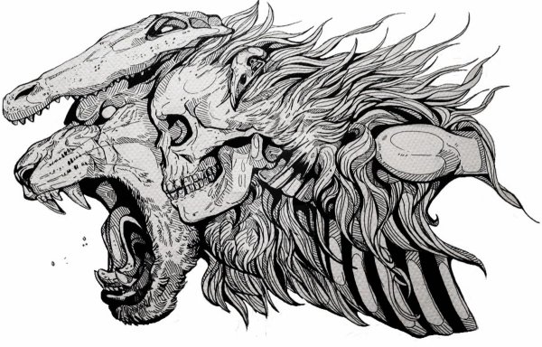 Череп лисы арт