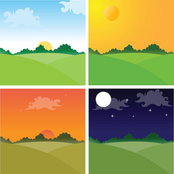 Пейзаж в Разное время суток