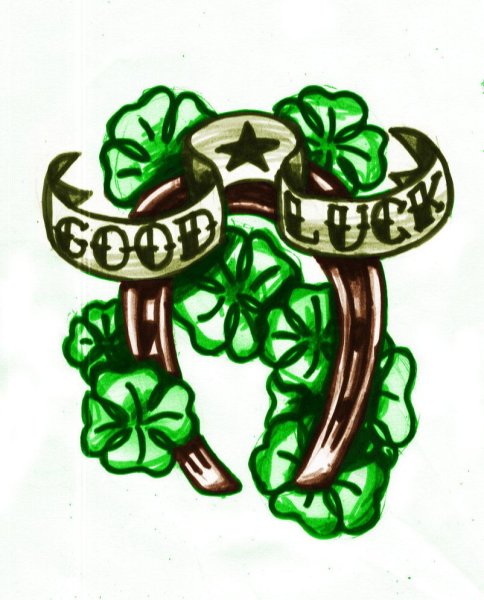 Подкова с клевером эскиз