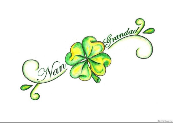 Эскиз тату Клевер на удачу