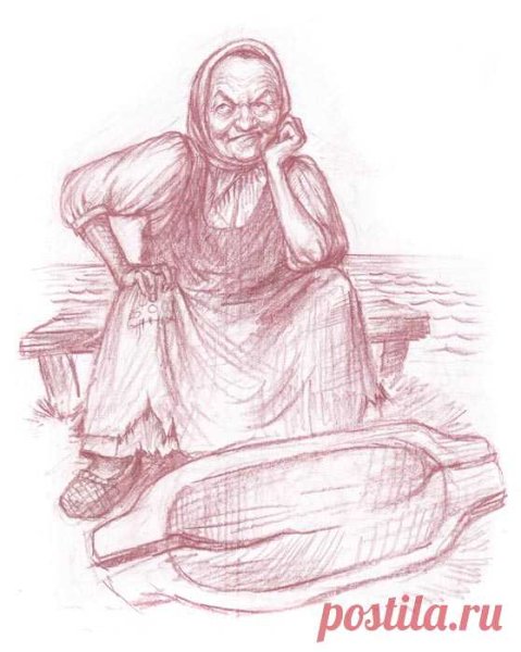 Золотая рыбка старуха у разбитого корыта