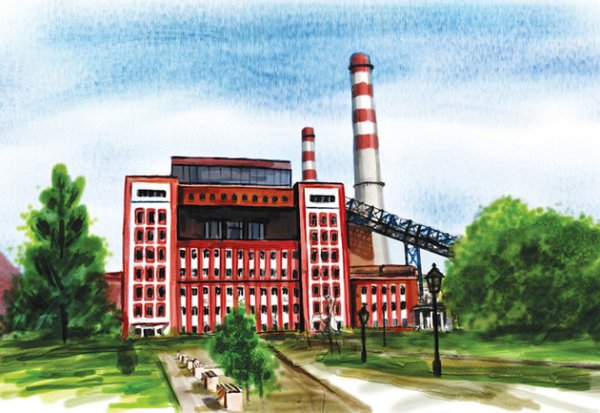 Индустриальный пейзаж Графика