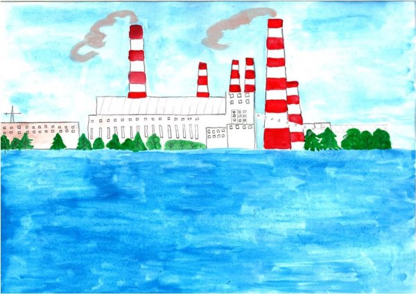 Рисунок на тему ТЭЦ глазами детей