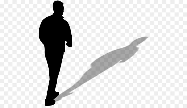 Тень человека на прозрачном фоне