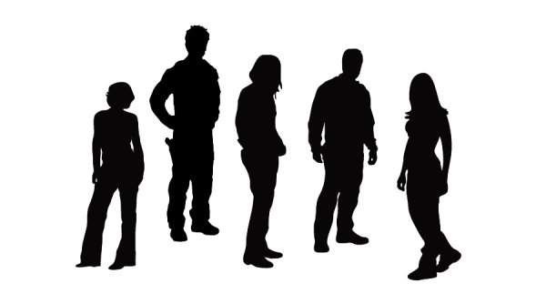 Силуэт группы людей