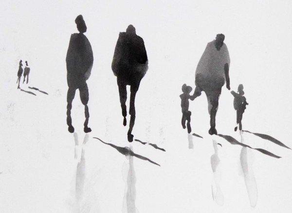 Стаффаж люди акварель