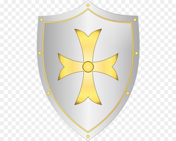 Рыцарский щит на белом фоне