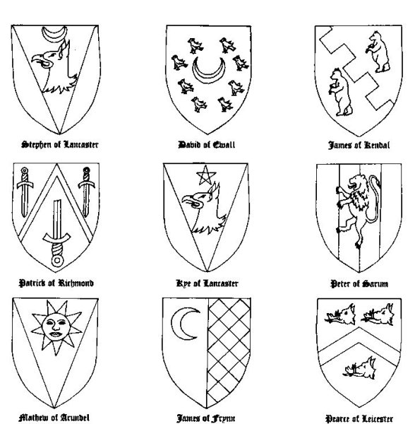 Обозначение на гербе рыцарей средневековья